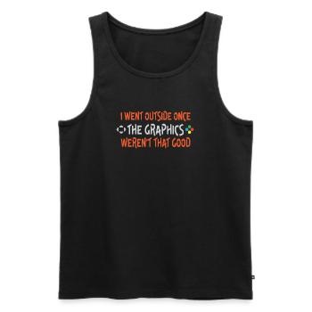 Ich bin einmal nach draußen gegangen, ein grafischer Witz - Männer Premium Bio Tank Top - Schwarz - Vorne - Michal (187cm)