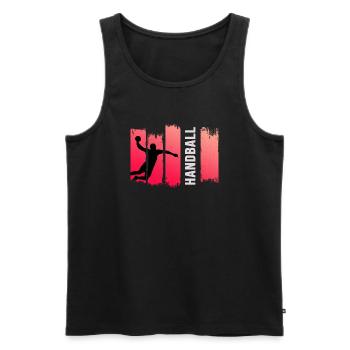 Handball Handball Player Jump Throw HandballPro - Men's Premium Organic Tank Top - black - Front - AI Model Male 178 light (178cm)