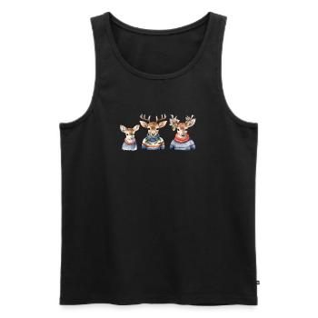 Winterhirsche Pullover-Trio - Männer Premium Bio Tank Top - Schwarz - Vorne - AI Model Male 178 light (178cm)