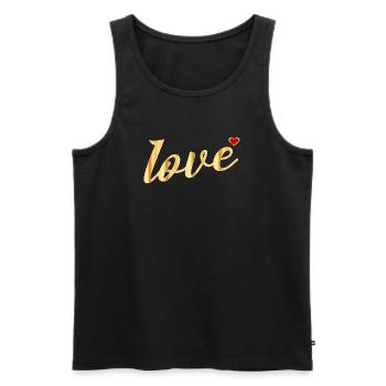 LOVE HEART MESSAGE - Men's Premium Organic Tank Top - black - Front - AI Model Male 178 light (178cm)