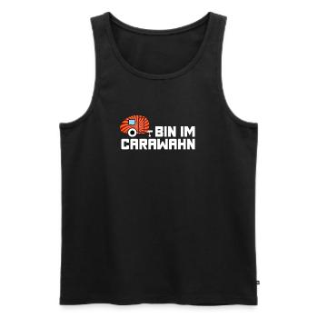 Caravan Wohnwagen Wahnsinn Camping coole Sprüche - Männer Premium Bio Tank Top - Schwarz - Vorne - AI Model Male 178 light (178cm)