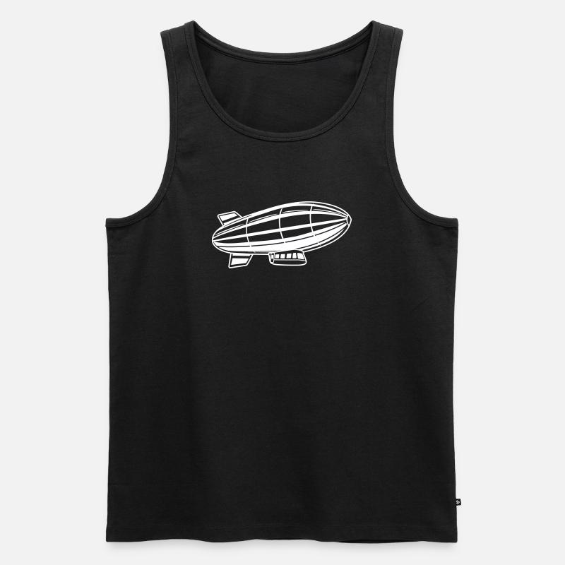 Silhouette de dirigeable Zeppelin - Débardeur bio Premium Homme - noir
