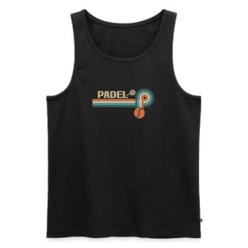 Padel rétro pour les fans de sport - Débardeur bio Premium Homme - noir - Devant - AI Model Male 178 light (178cm)