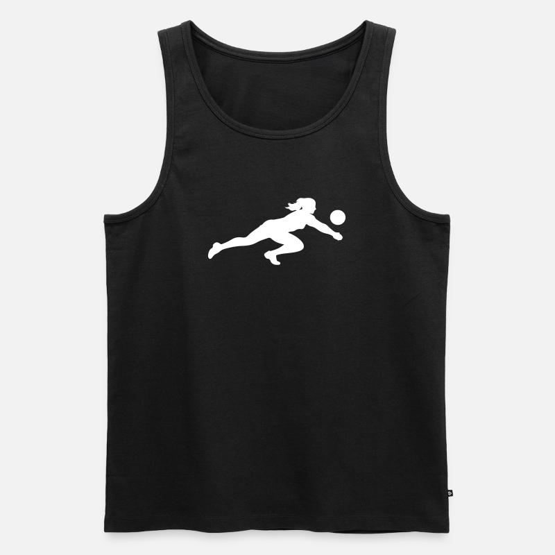 Volleyball Silhouette - Männer Premium Bio Tank Top - Schwarz