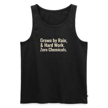 Sustainable Horticulture Sayings Regenerative Farmer - Men's Premium Organic Tank Top - black - Front - Michal (187cm)