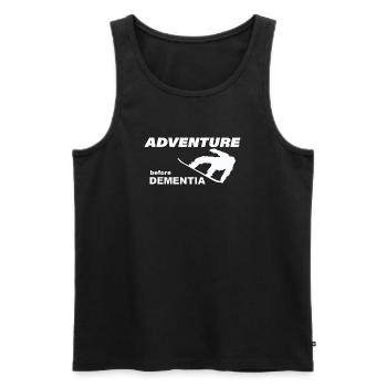 AVENTURE DE SNOWBOARD - Débardeur bio Premium Homme - noir - Devant - AI Model Male 178 light (178cm)