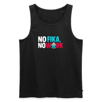 No Fika No Work – Schwedische Kaffeepause Typografie - Männer Premium Bio Tank Top - Schwarz - Vorne - AI Model Male 178 light (178cm)