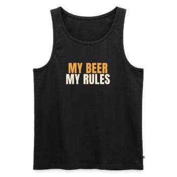 My Beer My Rules Funny Beer Saying Shirt - Men's Premium Organic Tank Top - black - Front - Michal (187cm)