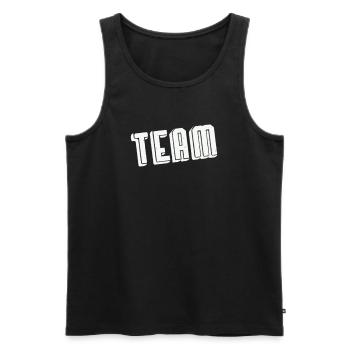 Team Spirit Bold Tinted Vintage Font - Men's Premium Organic Tank Top - black - Front - Michal (187cm)