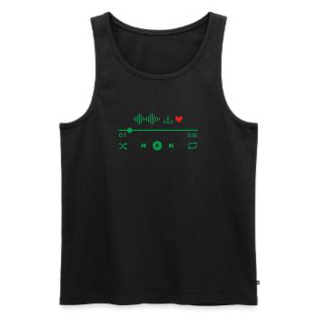 Green Audio Wave Pulse - Men's Premium Organic Tank Top - black - Front - AI Model Male 178 light (178cm)