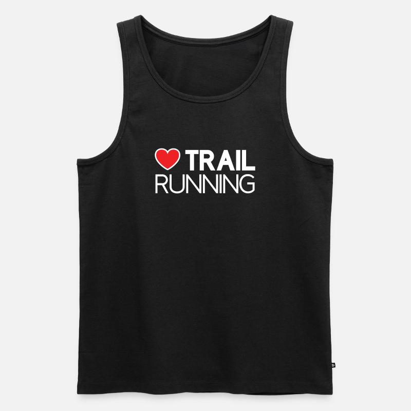 Ich liebe Trailrunning - Männer Premium Bio Tank Top - Schwarz