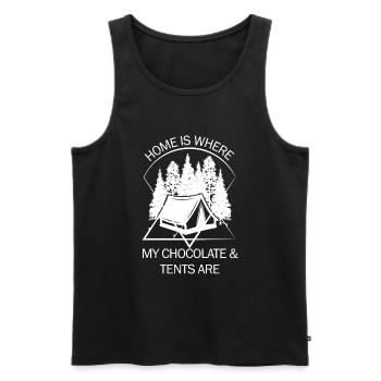 Zelt Camping Camper Pfadfinder Biwakieren - Männer Premium Bio Tank Top - Schwarz - Vorne - AI Model Male 178 light (178cm)