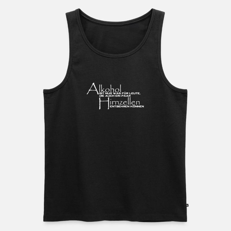 Alkohol Spruch Hirnzellen - Männer Premium Bio Tank Top - Schwarz