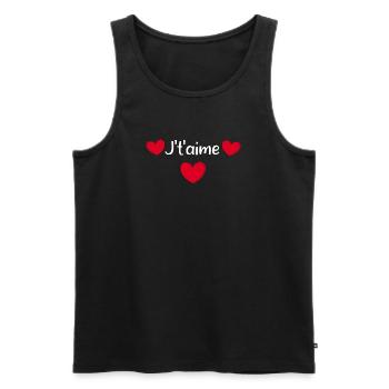 Valentinstag Rotes Herz, Valentinstag - Männer Premium Bio Tank Top - Schwarz - Vorne - Michal (187cm)