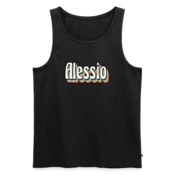 Alessio retro vintage t-shirt t-shirt gift - Men's Premium Organic Tank Top - black - Front - AI Model Male 178 light (178cm)