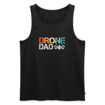 drone dad retro vintage design drone flight icon - Men's Premium Organic Tank Top - black - Front - Michal (187cm)