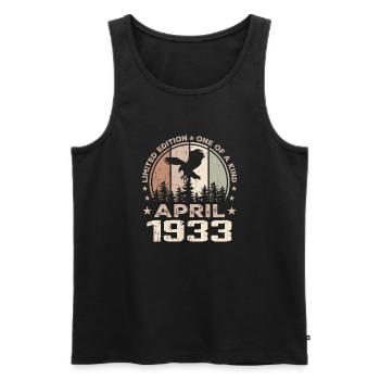 Unvergleichlich seit April 1933, 91. Jahrestag - Männer Premium Bio Tank Top - Schwarz - Vorne - Michal (187cm)