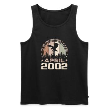 Unvergleichlich seit April 2002, 22. Jubiläum - Männer Premium Bio Tank Top - Schwarz - Vorne - Michal (187cm)