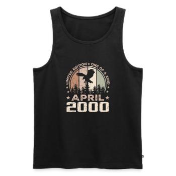 Incomparable since April 2000, 24th Anniversary - Men's Premium Organic Tank Top - black - Front - Michal (187cm)