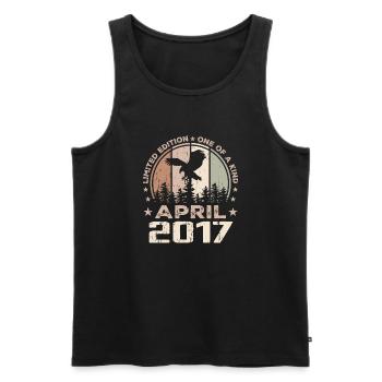 Incomparable since April 2017, 7th Anniversary - Men's Premium Organic Tank Top - black - Front - Michal (187cm)