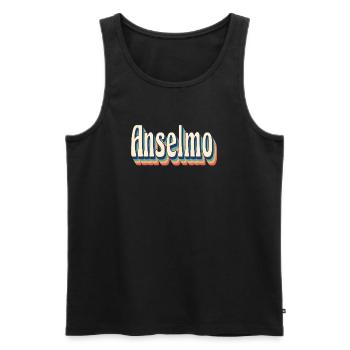 Vintage Anselmo Retro T-Shirt Geschenk T-Shirt - Männer Premium Bio Tank Top - Schwarz - Vorne - AI Model Male 178 light (178cm)