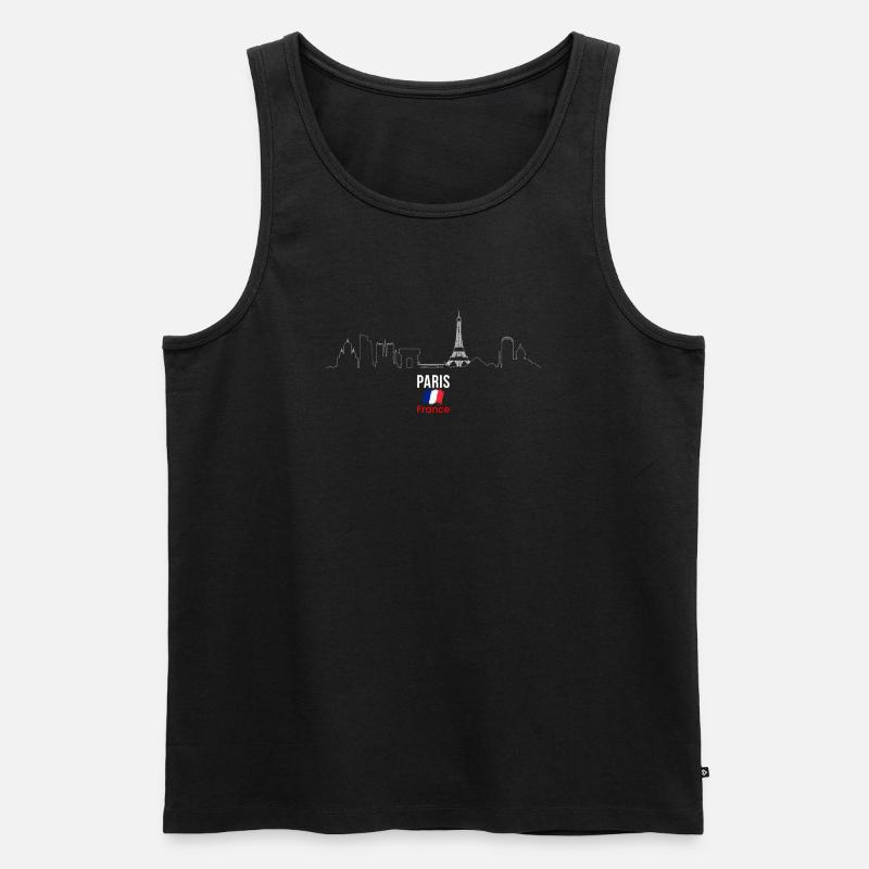 Paris Skyline Linie Kunst - Männer Premium Bio Tank Top - Schwarz