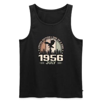Incomparable since July 1956, 68th Anniversary - Men's Premium Organic Tank Top - black - Front - AI Model Male 178 light (178cm)
