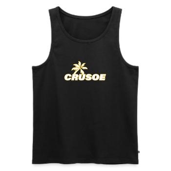 CRUSOE - Débardeur bio Premium Homme - noir - Devant - Michal (187cm)