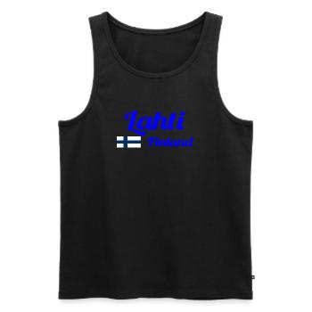 Lahti Finland- Stylish prints - Men's Premium Organic Tank Top - black - Front - AI Model Male 178 light (178cm)