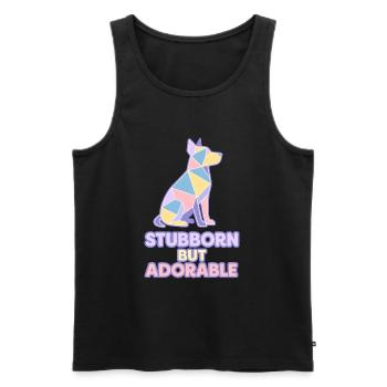 Stubborn but Adorable – Pastel Geometric Dog - Men's Premium Organic Tank Top - black - Front - AI Model Male 178 light (178cm)