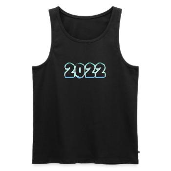 2022 - Men's Premium Organic Tank Top - black - Front - AI Model Male 178 light (178cm)