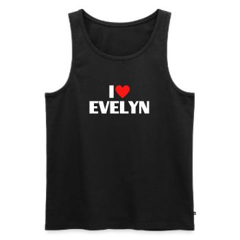 I love Evelyn Red Heart Romantic Name Fan - Men's Premium Organic Tank Top - black - Front - Michal (187cm)