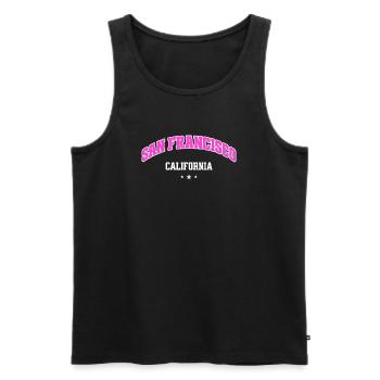 San Francisco California College Style - Men's Premium Organic Tank Top - black - Front - Michal (187cm)