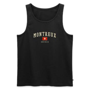 Montreux Schweiz Emblem Retro - Männer Premium Bio Tank Top - Schwarz - Vorne - Michal (187cm)