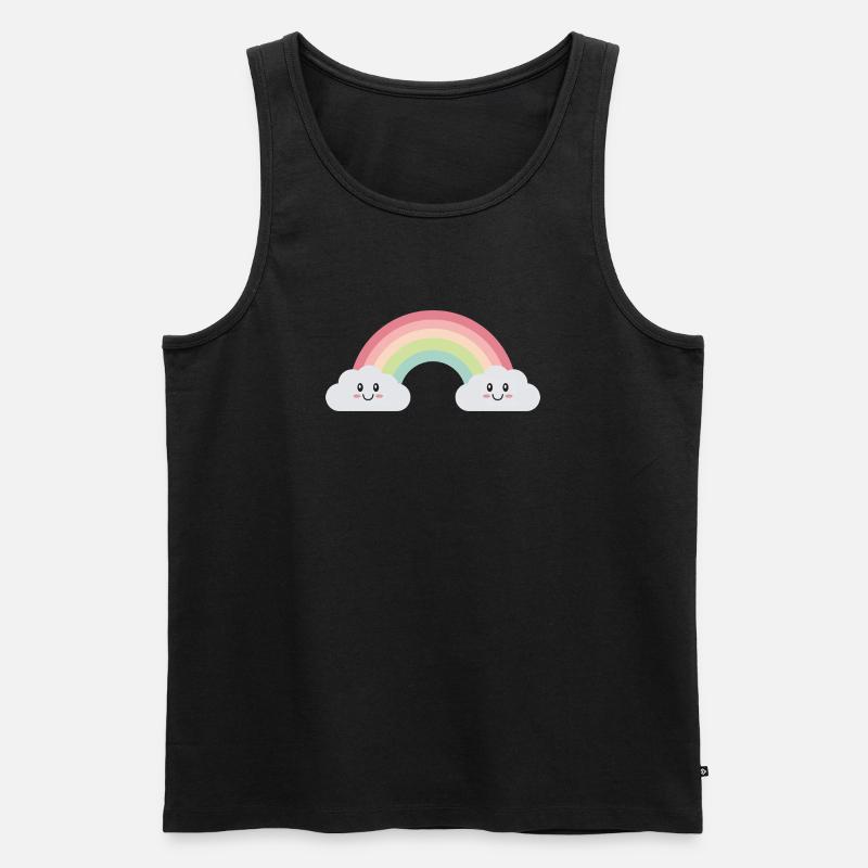 Regenbogenwolken - Männer Premium Bio Tank Top - Schwarz