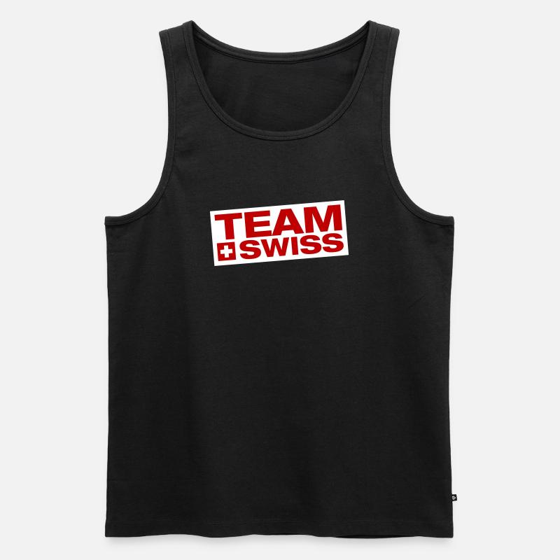 Team Schweiz - Männer Premium Bio Tank Top - Schwarz