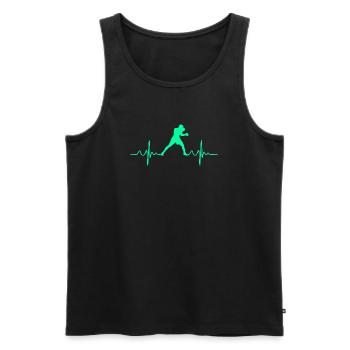 Boxe Boxe Heartbeat - Débardeur bio Premium Homme - noir - Devant - Michal (187cm)