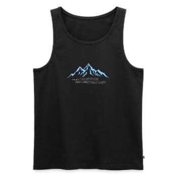 Mountain silence love of noise - Men's Premium Organic Tank Top - black - Front - Michal (187cm)