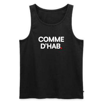 COMME D’HAB | Expression humour minimaliste - Débardeur bio Premium Homme - noir - Devant - Michal (187cm)