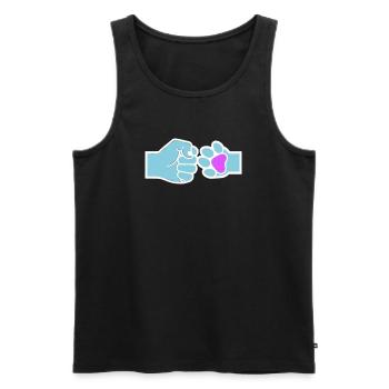 Fist Paw Check Human Animal Team - Men's Premium Organic Tank Top - black - Front - Michal (187cm)