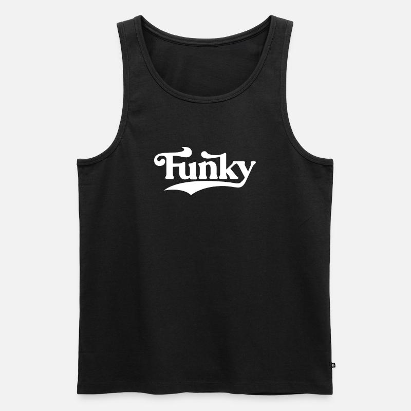 Funky Retro Script Logo - Männer Premium Bio Tank Top - Schwarz