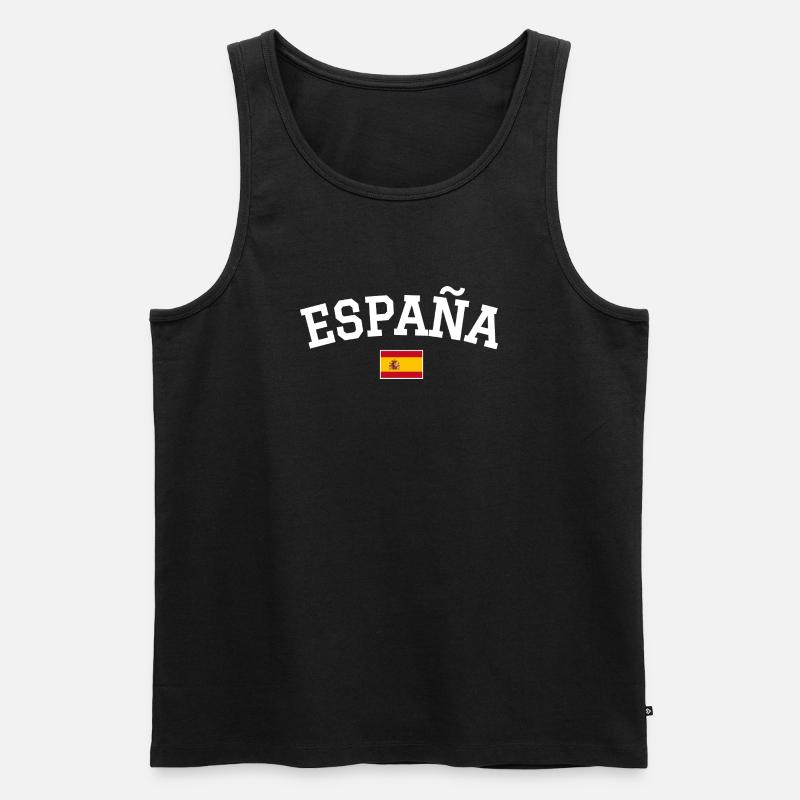Drapeau espagnol Dessin blanc - Débardeur bio Premium Homme - noir