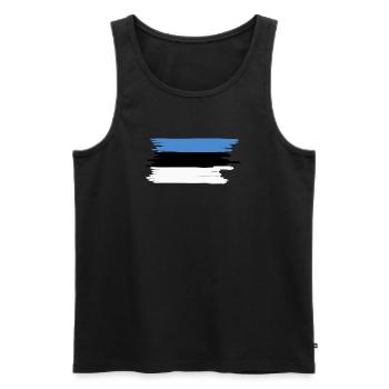 Drapeau estonien - Débardeur bio Premium Homme - noir - Devant - AI Model Male 178 light (178cm)