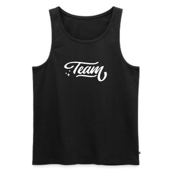 Team Spirit Motivational Lettering - Men's Premium Organic Tank Top - black - Front - AI Model Male 178 light (178cm)