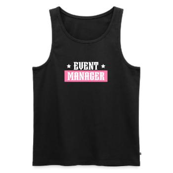 Event Manager rosa tshirt schwarz - Männer Premium Bio Tank Top - Schwarz - Vorne - AI Model Male 178 light (178cm)