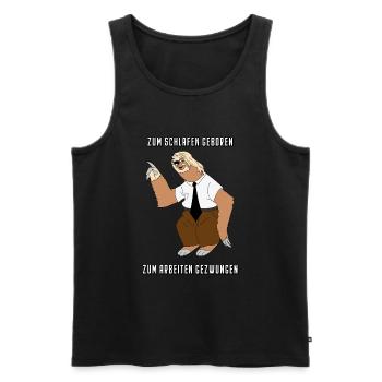 Faultier - Männer Premium Bio Tank Top - Schwarz - Vorne - Michal (187cm)