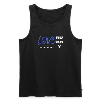 Love rugby blue - Débardeur bio Premium Homme - noir - Devant - Michal (187cm)