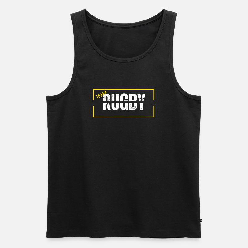 Mannschaft Rugby gelb - Männer Premium Bio Tank Top - Schwarz