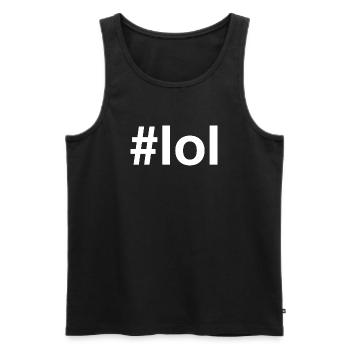 LOL Hashtag - Débardeur bio Premium Homme - noir - Devant - AI Model Male 178 light (178cm)