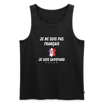 Je ne suis pas français, je suis savoyard - Débardeur bio Premium Homme - noir - Devant - AI Model Male 178 light (178cm)